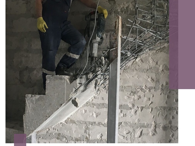 Демонтаж металлических и бетонных лестниц в Гатчине