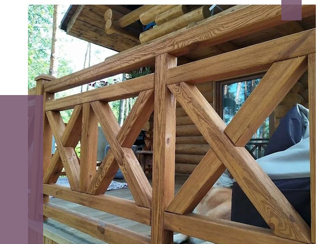 Деревянные перила под ключ в Гатчине от 7707 руб. 