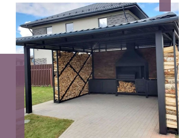 Навесы для барбекю в Гатчине от 12794 руб. под ключ | ПРОЛЁТ-Гтч