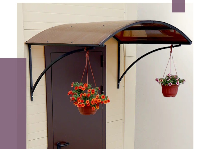 Козырьки над входом в Гатчине от 14900 руб.  | ПРОЛЁТ-Гтч