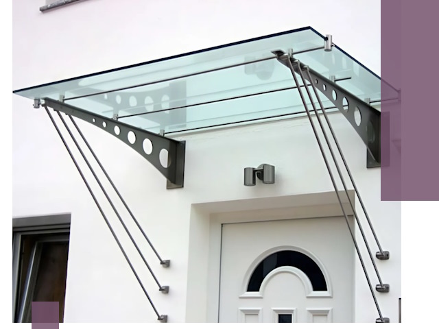 Козырьки над входом под ключ в Гатчине — изготовление и монтаж