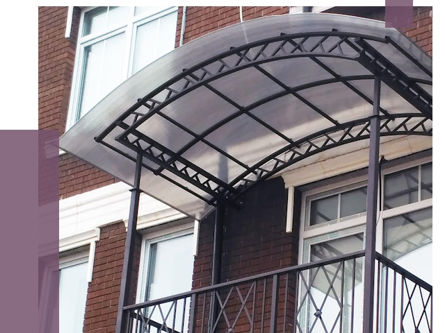 Козырьки над балконом в Гатчине от 8683 руб.  | ПРОЛЁТ-Гтч