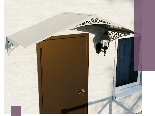 Металлические козырьки на входы и террасы в Гатчине