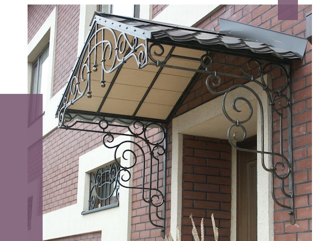 Двускатные козырьки в Гатчине под ключ от 12845 руб.