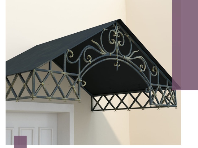 Двускатные металлические козырьки под ключ в Гатчине